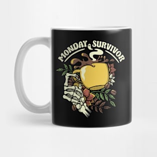 Monday Survivor Skeleton Hand Coffee by Tobe Fonseca Mug